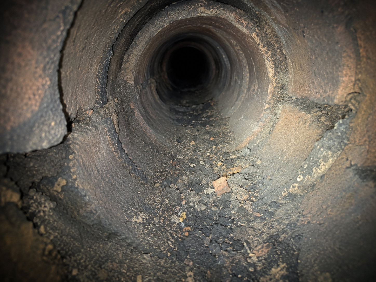 Chimney flue before cleaning